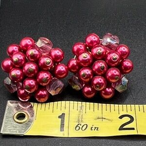 Vintage 1950’s Japan Cluster Bead Earrings